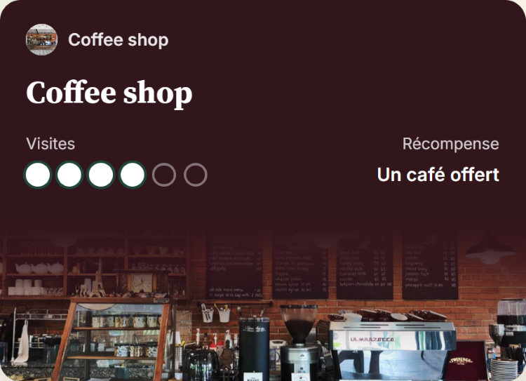 Exemple de carte de fidélité pour un café